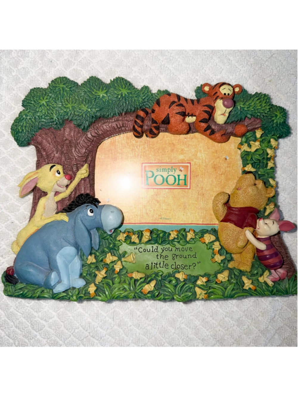 Vintage Disney Winnie the Pooh 'Simply Pooh' 3D Textured Picture Frame 3 x 5 1/2